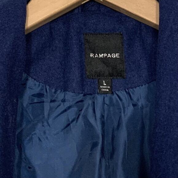 Rampage Size Large Royal Blue Peacoat Double Breasted Jacket Coat Classy Career - Picture 2 of 8